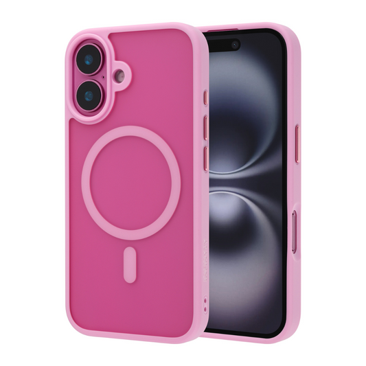 Infinyty Gleam Hybrid Matte Soft Touch MagSafe Case iPhone 16 Plus, Pink