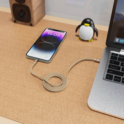 Infinyty Mag Loop Flat Magnetic Braided Cable USB-C to USB-C, 100W, 1m, Brown