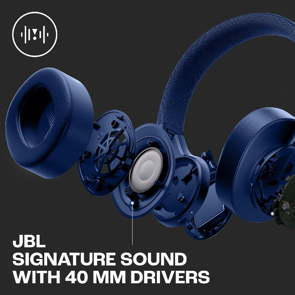 JBL Live 770 Wireless Noise Cancelling  On-Ear Headphone Blue