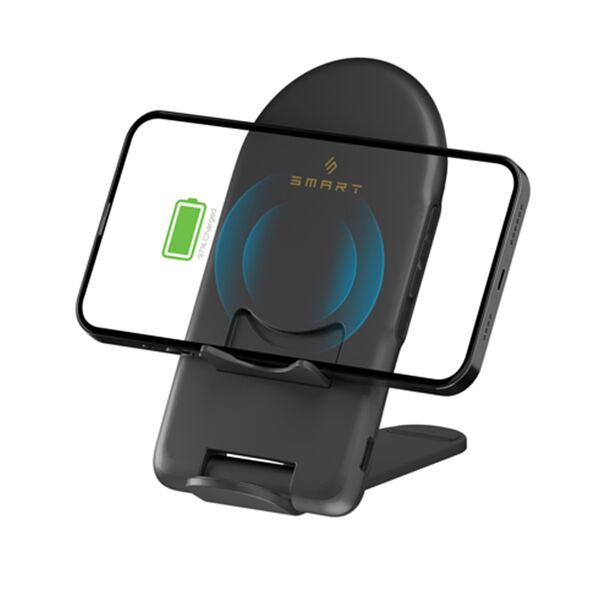 Smart Premium Dual Coil Fast Wireless Charger Stand Black