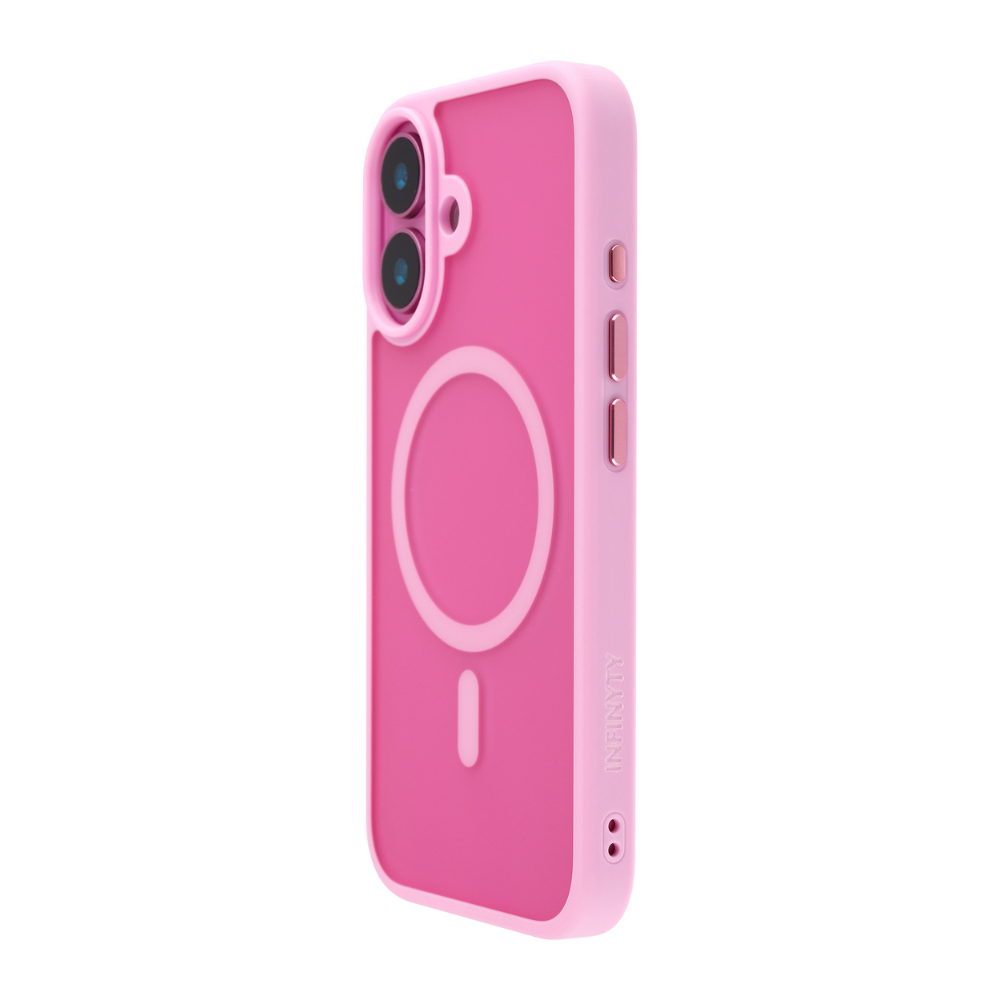 Infinyty Gleam Hybrid Matte Soft Touch MagSafe Case iPhone 16 Plus, Pink
