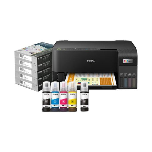 EPSON EcoTank Ink Tank Printer Black + Business Paper Box L3550