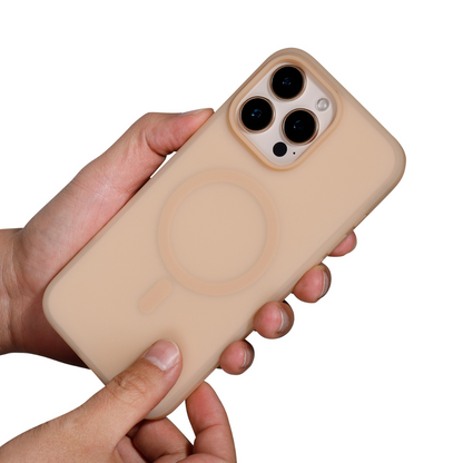 Infinyty Airify Ultra-Thin Semi-Transparent Silicone MagSafe Case iPhone 16 Pro, Sand