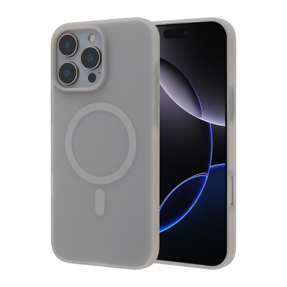 Infinyty Airify Ultra-Thin Semi-Transparent Silicone MagSafe Case for iPhone 16 Pro, Dark Grey