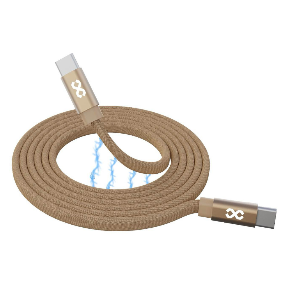 Infinyty Mag Loop Flat Magnetic Braided Cable USB-C to USB-C, 100W, 1m, Brown