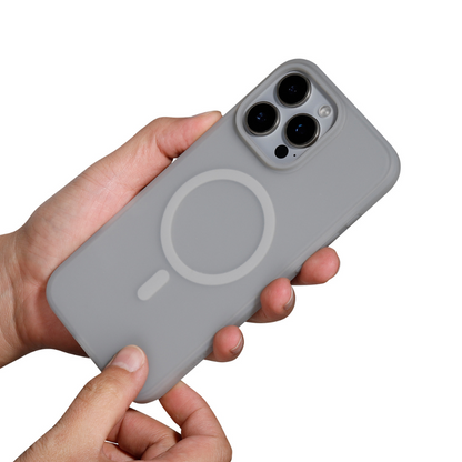 Infinyty Airify Ultra-Thin Semi-Transparent Silicone MagSafe Case for iPhone 16 Pro, Dark Grey