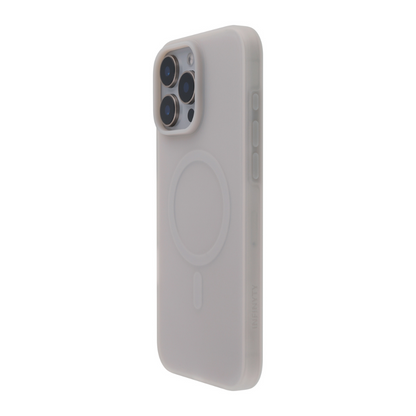 Infinyty Airify Ultra-Thin Semi-Transparent Silicone MagSafe Case for iPhone 16 Pro, Dark Grey