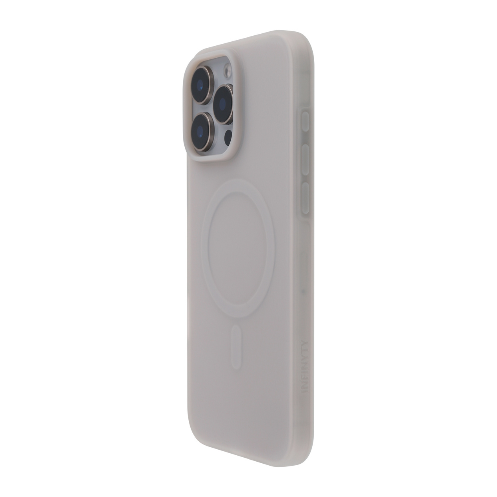 Infinyty Airify Ultra-Thin Semi-Transparent Silicone MagSafe Case iPhone 16 Pro Max, Dark Grey