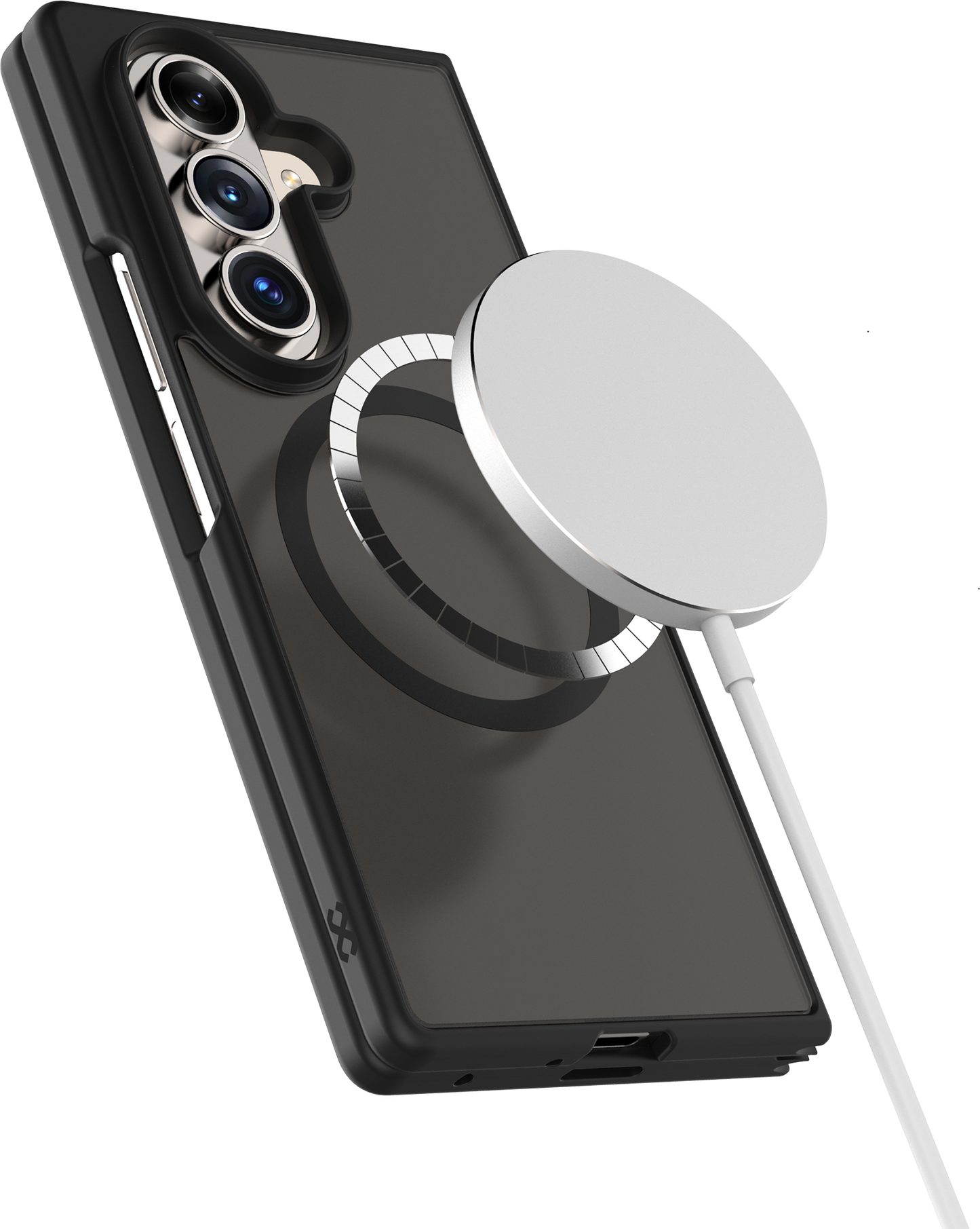 Infinyty Gleam Hybrid Matte Soft Touch MagSafe Case for Samsung Galaxy Z Fold7, Black