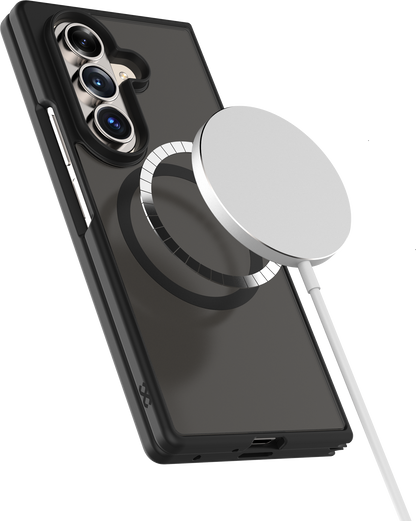 Infinyty Gleam Hybrid Matte Soft Touch MagSafe Case for Samsung Galaxy Z Fold7, Black