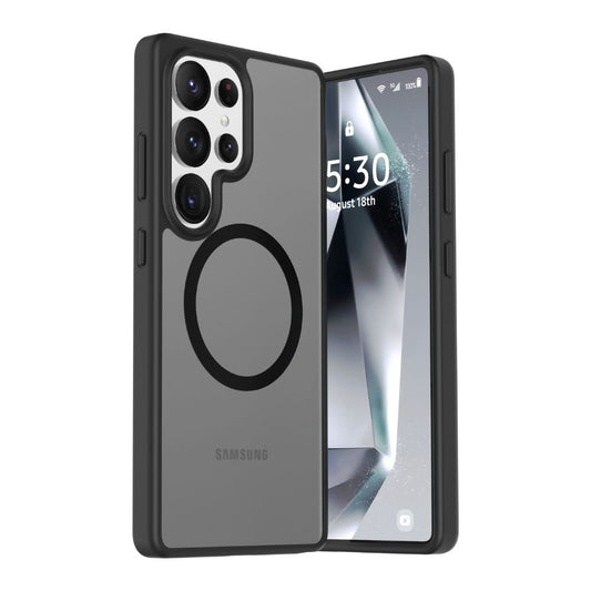 Infinyty Gleam Hybrid Matte Soft Touch MagSafe Case for Samsung Galaxy S25 Ultra, Black