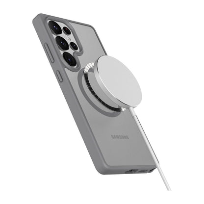 Infinyty Gleam Hybrid Matte Soft Touch MagSafe Case for Samsung Galaxy S25 Ultra, Grey