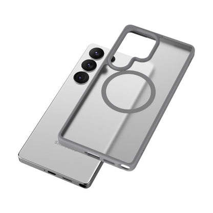 Infinyty Gleam Hybrid Matte Soft Touch MagSafe Case for Samsung Galaxy S25 Ultra, Grey