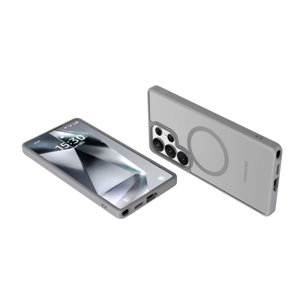 Infinyty Gleam Hybrid Matte Soft Touch MagSafe Case for Samsung Galaxy S25 Ultra, Grey