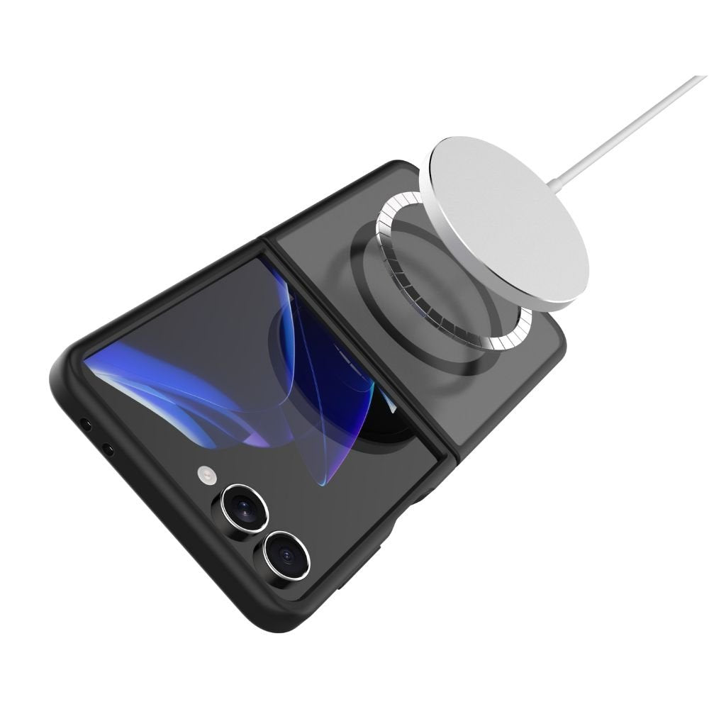 Infinyty Gleam Hybrid Matte Soft Touch MagSafe Case for Samsung Galaxy Z Flip7, Black