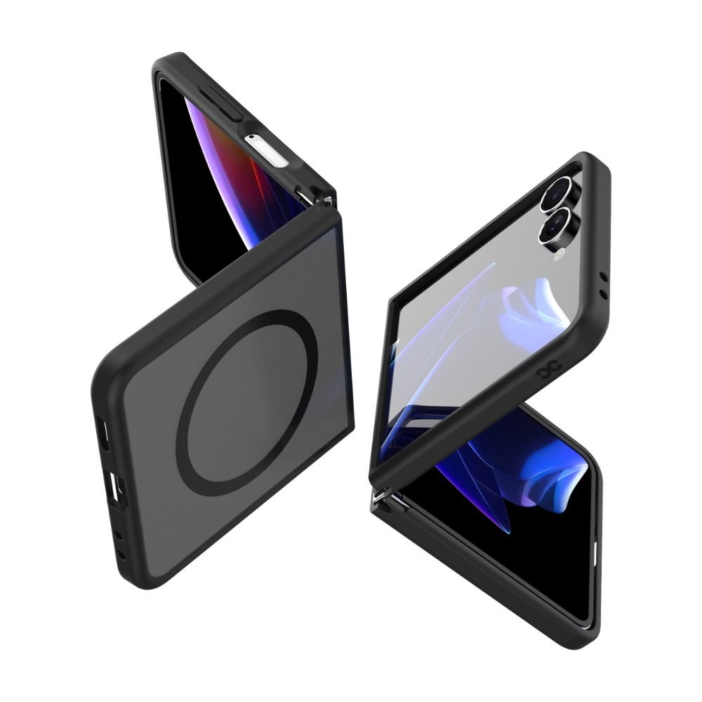 Infinyty Gleam Hybrid Matte Soft Touch MagSafe Case for Samsung Galaxy Z Flip7, Black
