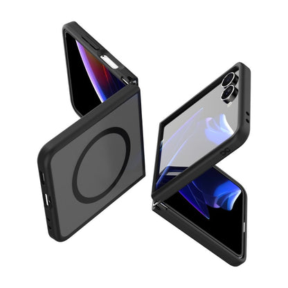 Infinyty Gleam Hybrid Matte Soft Touch MagSafe Case for Samsung Galaxy Z Flip7, Black