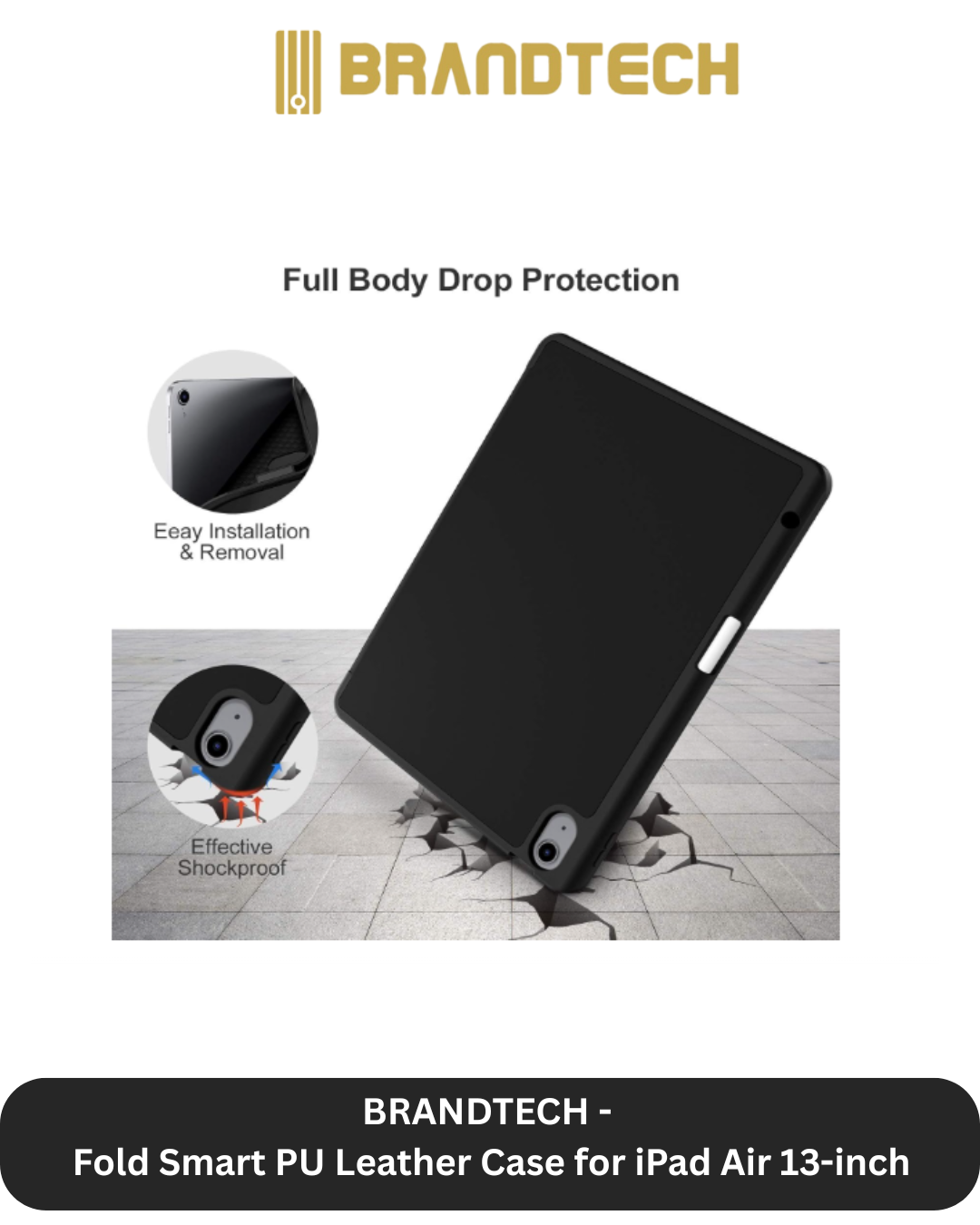 Brandtech iPad Air 13-inch Case + Screen Protector