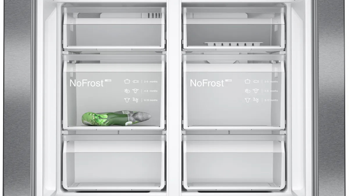 Siemens Home Connect French Door Bottom Freezer Refrigerator, 605 L, Black, KF96NAXEAG