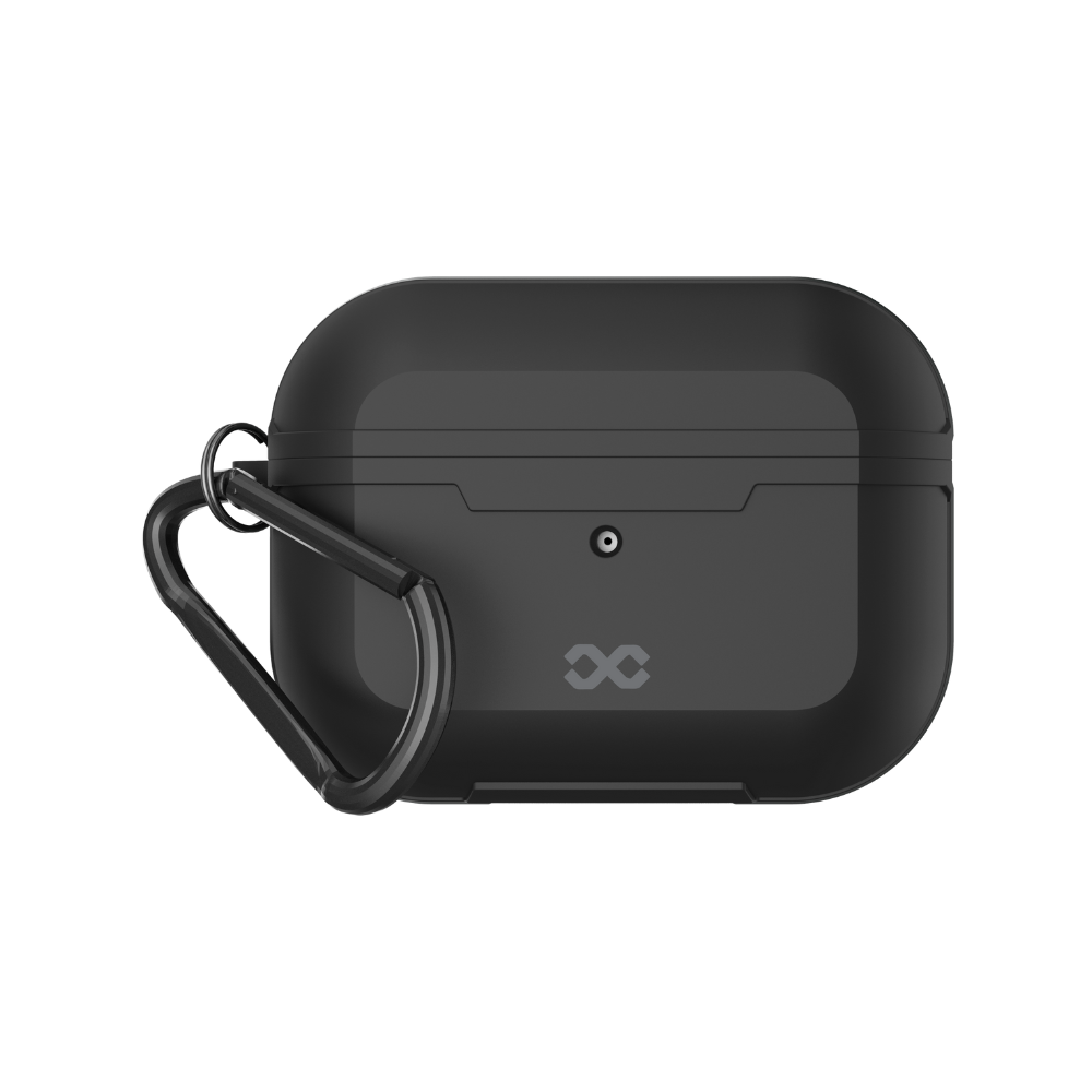 Infinyty Gravix Case with Metal Edges for AirPods Pro 2, Titanium/Grey