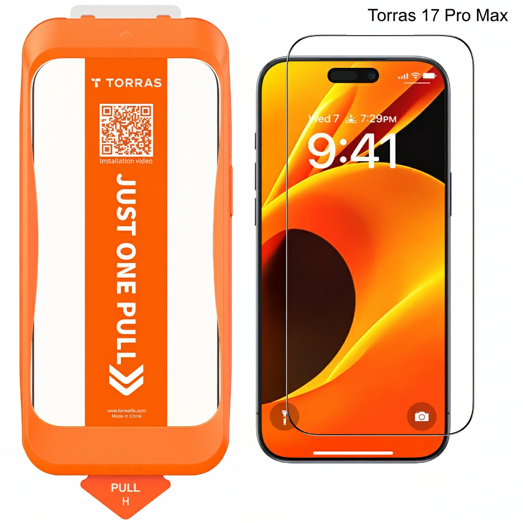 TORRAS Install Master Screen Protector for iPhone 17 Pro Max - Clear