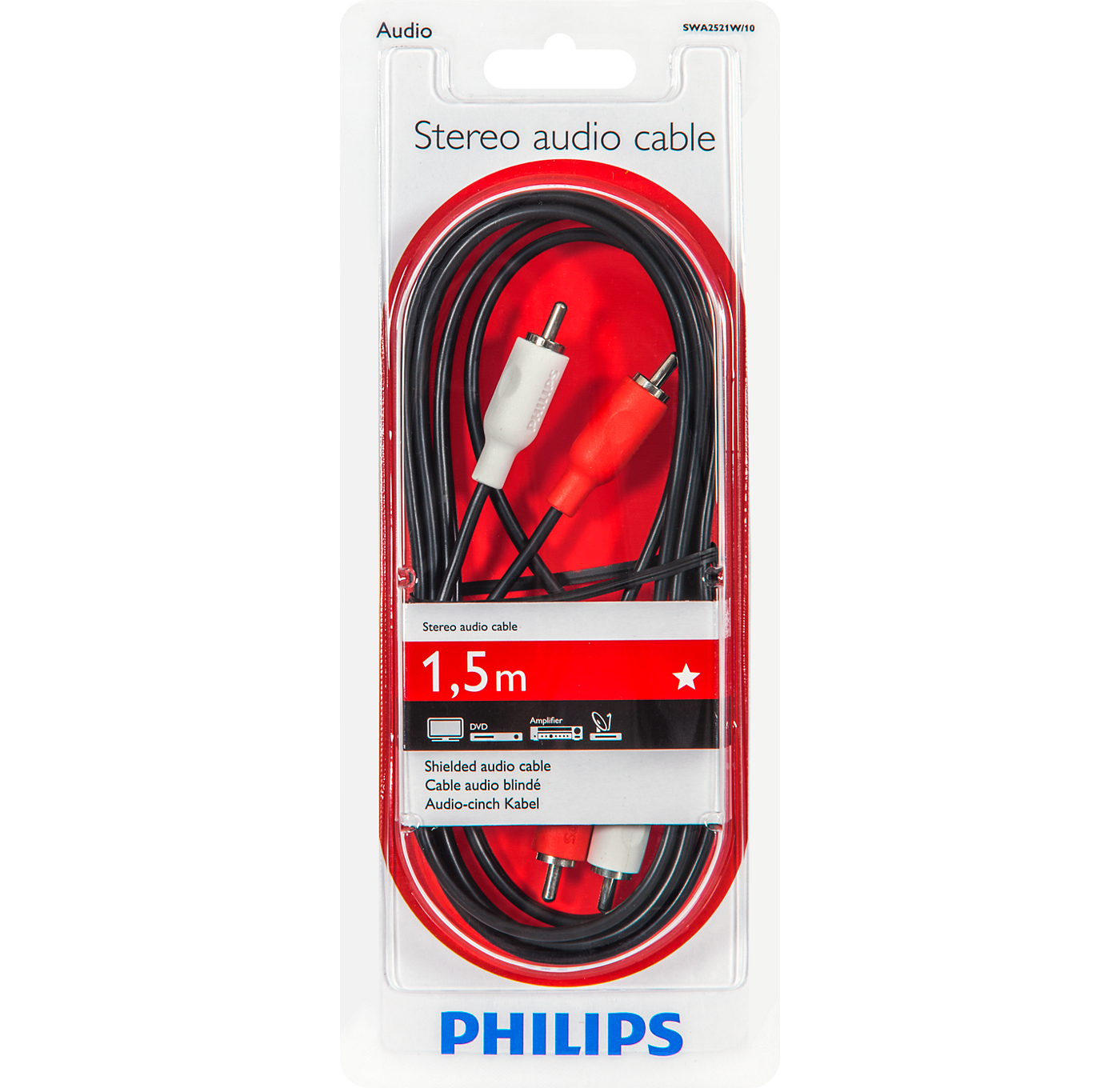Philips Stereo Audio 1.5m Cable, SWA2521W