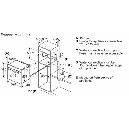 Siemens iQ700 Built-in Oven with Steam function, 60 x 60 cm, Wi-Fi, Black, HS958GED1B