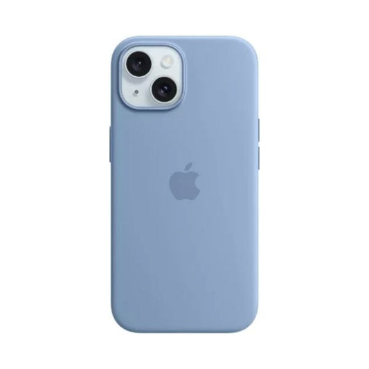 Apple iPhone 15 Silicone Protective Case Cover With MagSafe Winter Blue