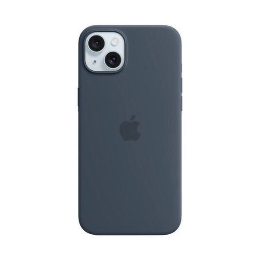 Apple iPhone 15 Plus Silicone Protective Case Cover With MagSafe Storm Blue