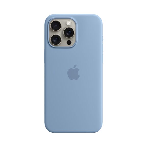 Apple iPhone 15 Pro Max Silicone Protective Case Cover With MagSafe Winter Blue