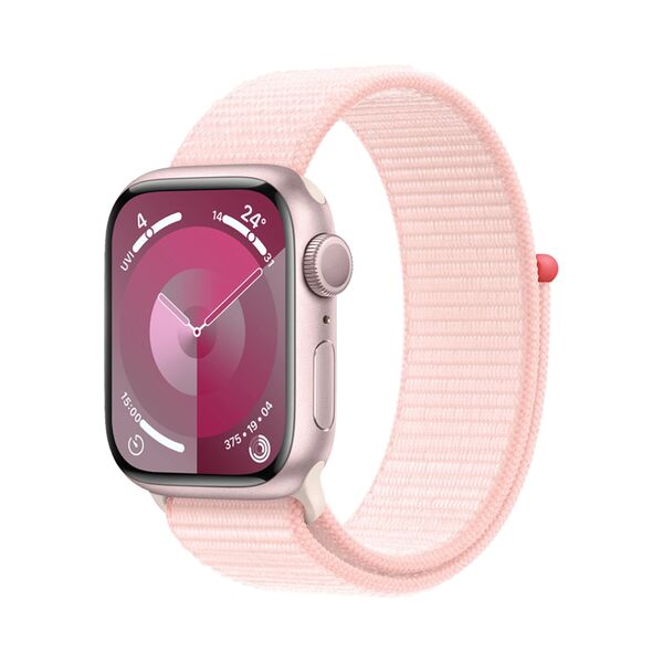 Apple Watch Series 9 GPS + Cellular 41mm Pink Aluminium Case + Light Pink Sport Loop