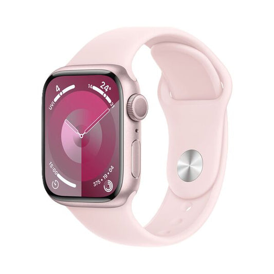 Apple Watch Series 9 GPS 41mm Pink Aluminium Case + Light Pink Sport Band - S/M