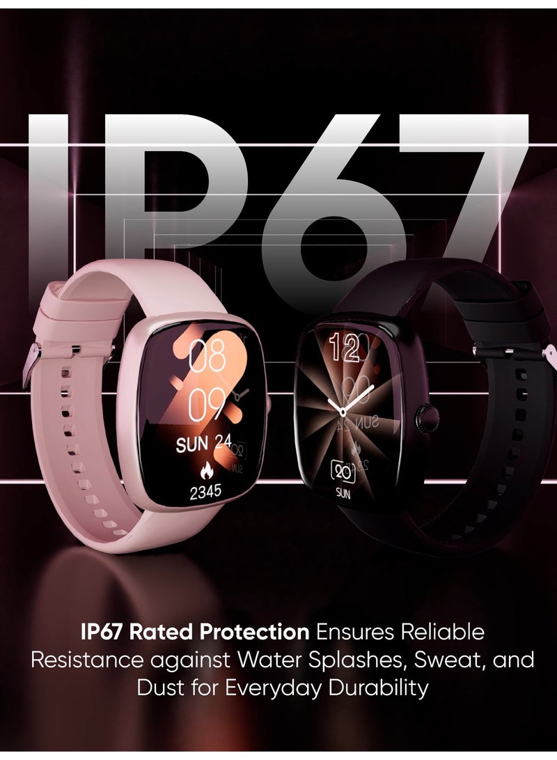 MYX PRO Pulse Smartwatch with BT Calling & Health Monitor, Pink