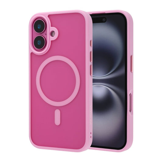 Infinyty Gleam Hybrid Matte Soft Touch MagSafe Case iPhone 16, Pink