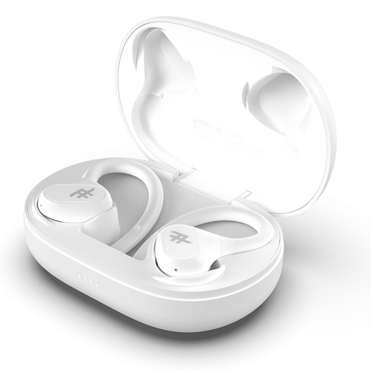 IFROGZ Airtime Sport In-ear True Wireless Earphones, 25-hour battery life, Wireless Charging, White