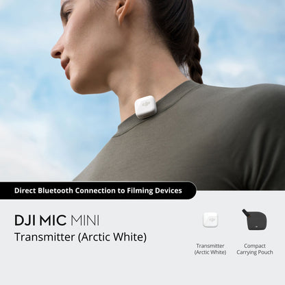DJI Mic Mini Transmitter Arctic White MIC100M-TXW - Side Profile
