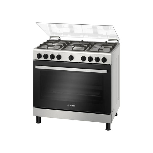 BOSCH Series 2 90cm Full Gas Cooker with Oven, HGV1E8Y50M, Stainless steel