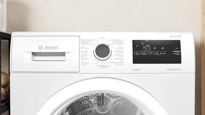 BOSCH Series 4 Front Load Tumble Dryer 8 KG, White, WTN86201GC