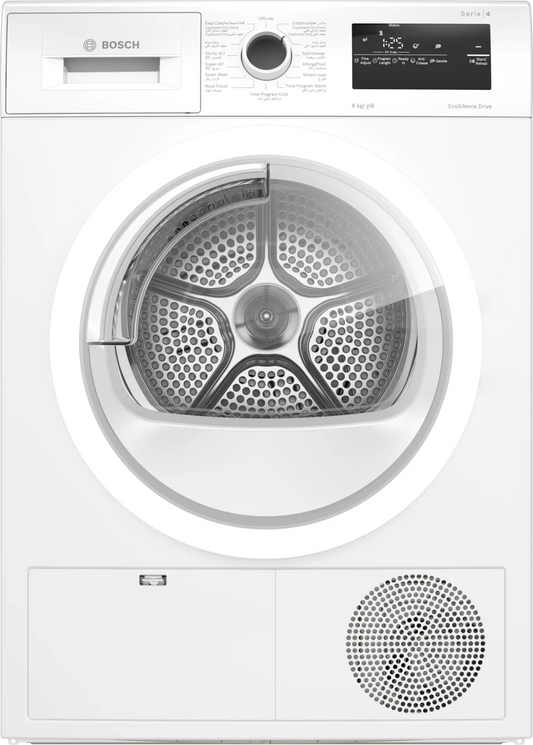 BOSCH Series 4 Front Load Tumble Dryer 8 KG, White, WTN86201GC