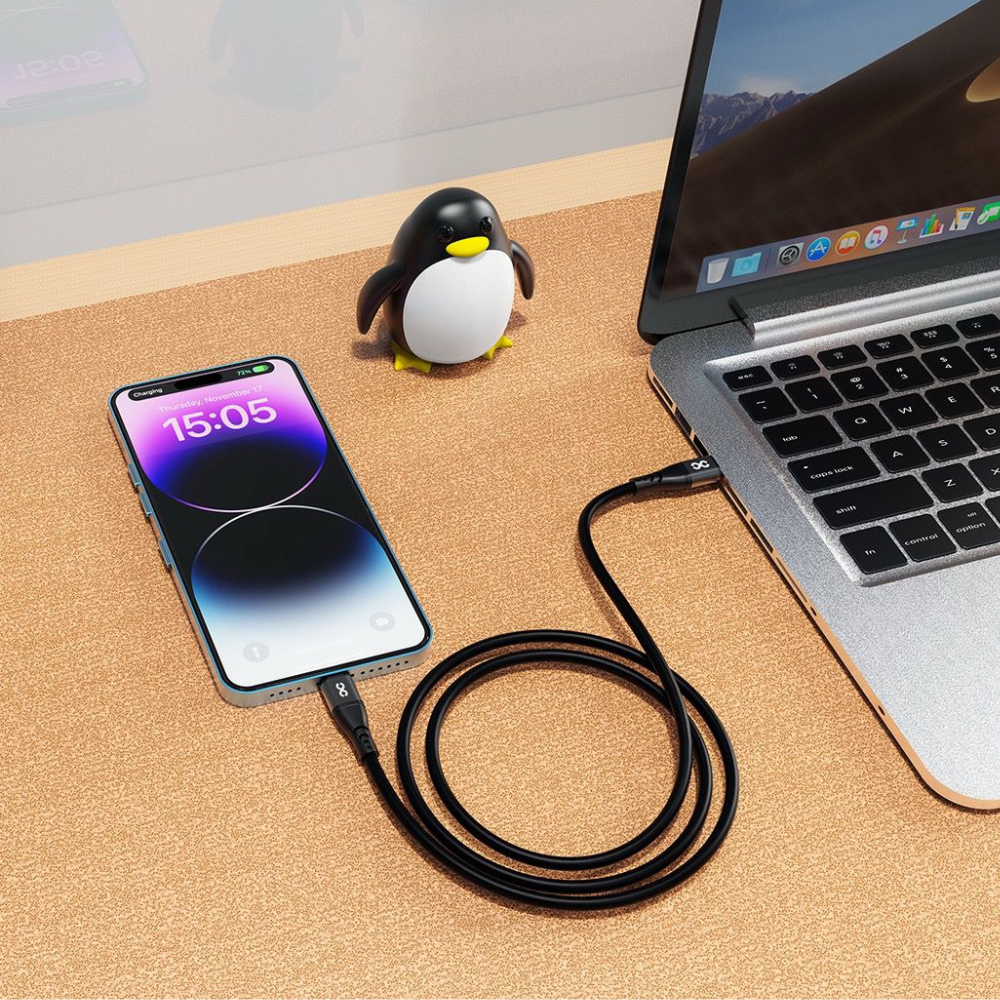 Infinyty Flexera Silicone Lightning Cable USB-C to Lightning, 60W, 1m, Black