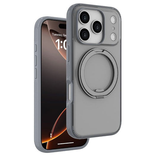 Infinyty Pristine Rotatable Ring Stand Case for iPhone 17 Pro, Grey
