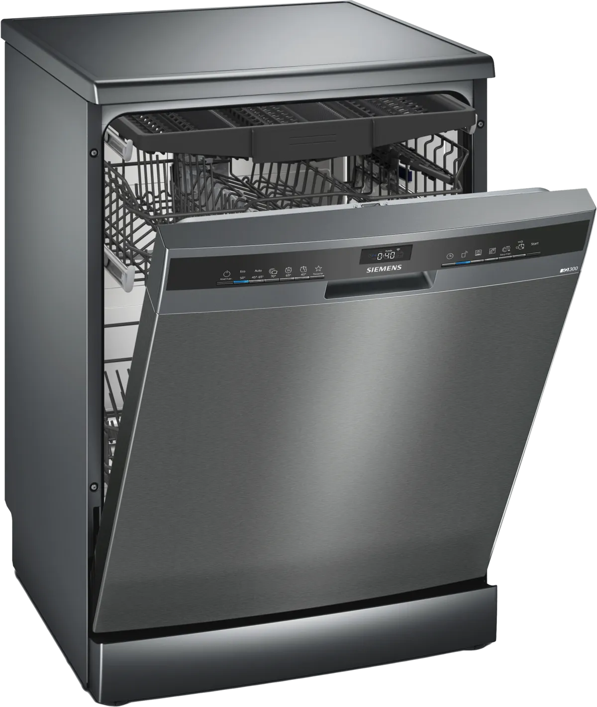 Siemens iQ300 Home Connect Dishwasher, 14 Place setting, Black Inox, SN23HC65MM