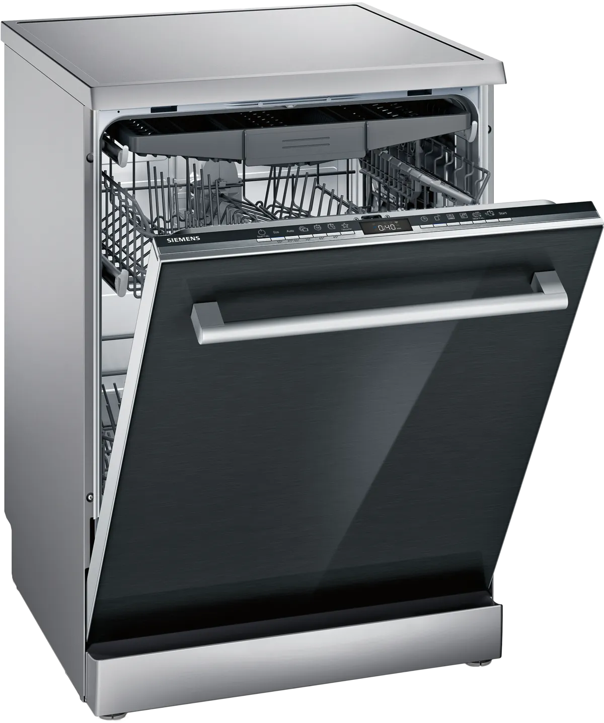 Siemens iQ500 Home Connect Dishwasher, 14 Place Setting, Black Glass, SN23HB62MT