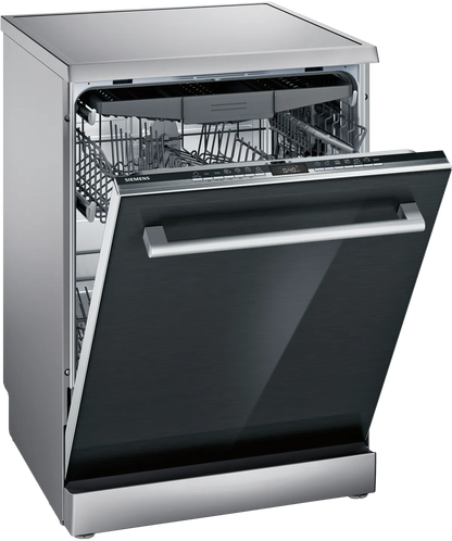 Siemens iQ500 Home Connect Dishwasher, 14 Place Setting, Black Glass, SN23HB62MT