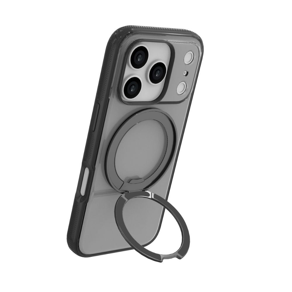 Infinyty Pristine Rotatable Ring Stand Case for iPhone 17 Pro, Black