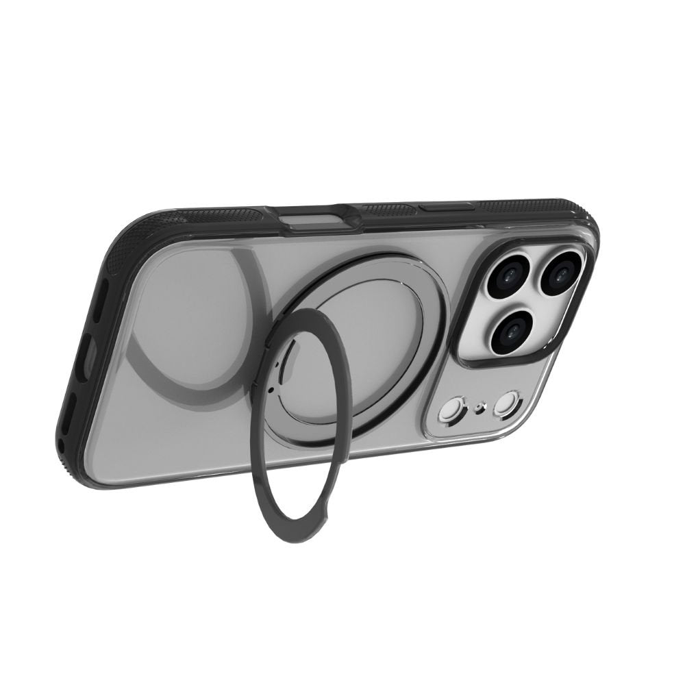 Infinyty Pristine Rotatable Ring Stand Case for iPhone 17 Pro Max, Black