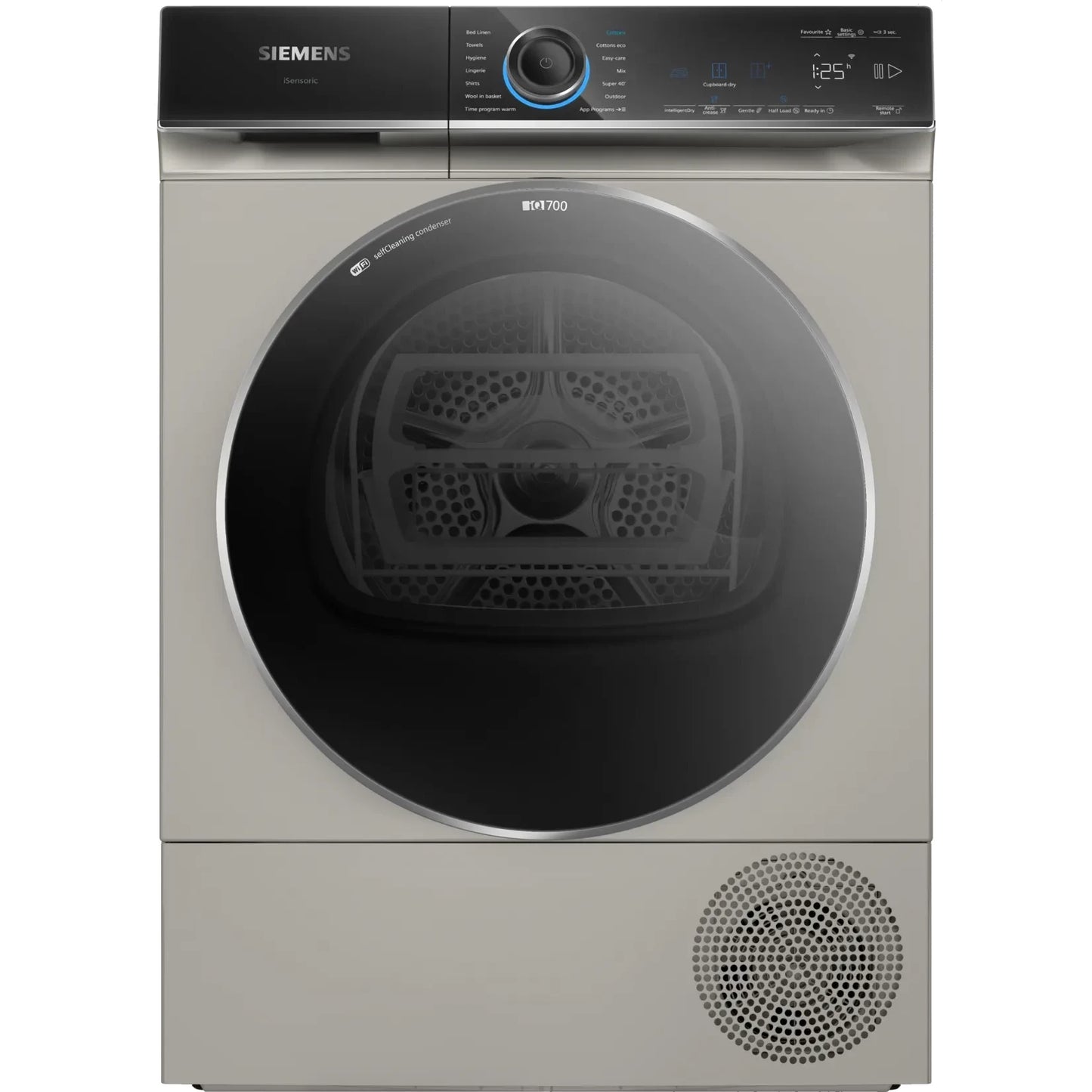 Siemens iQ700 Heat Pump Tumble Dryer 9KG, Wi-Fi, Silver Inox, WQ45B2BXGC