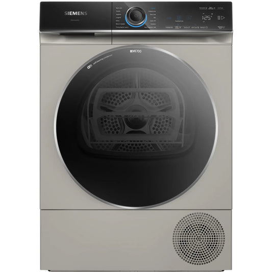 Siemens iQ700 Heat Pump Tumble Dryer 9KG, Wi-Fi, Silver Inox, WQ45B2BXGC