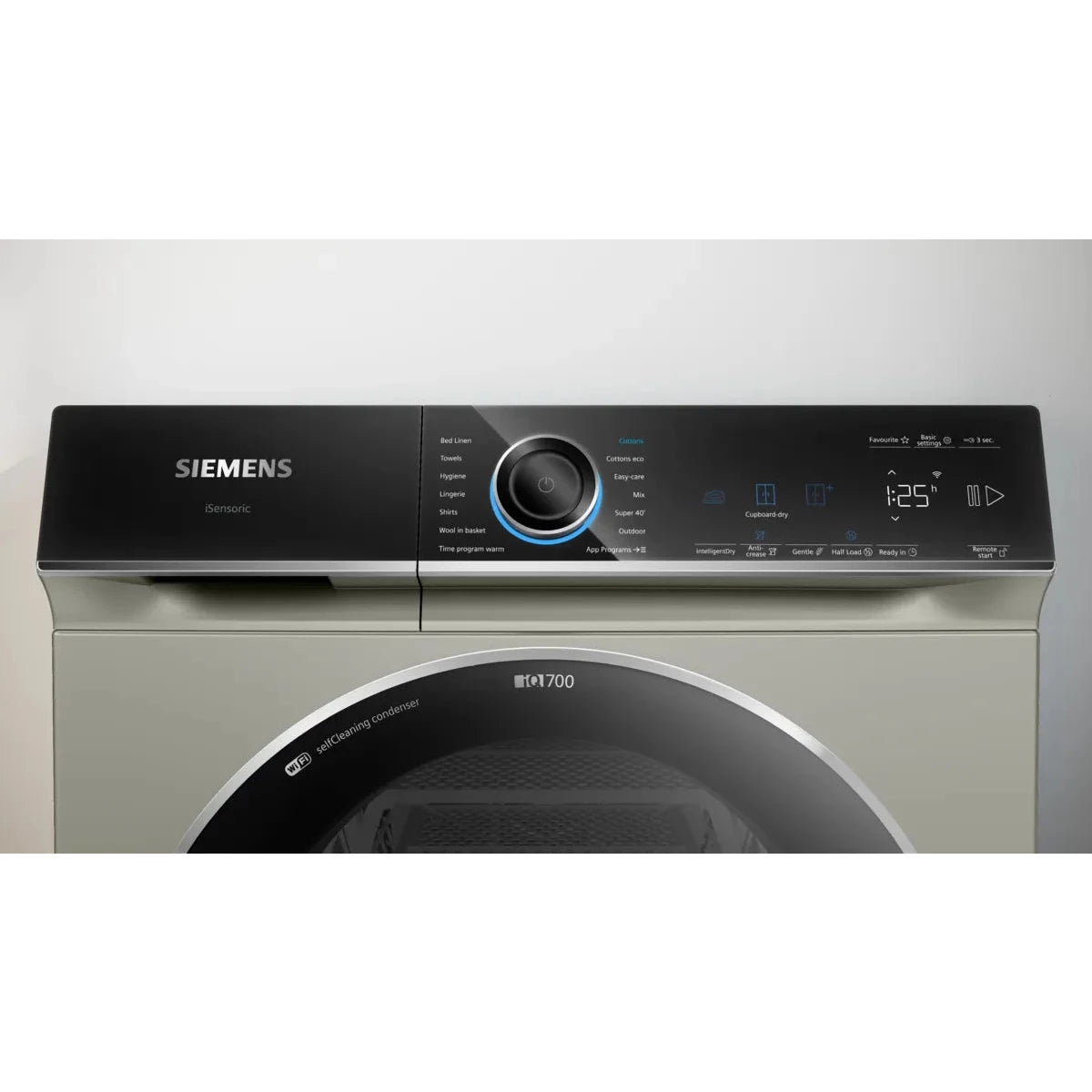 Siemens iQ700 Heat Pump Tumble Dryer 9KG, Wi-Fi, Silver Inox, WQ45B2BXGC