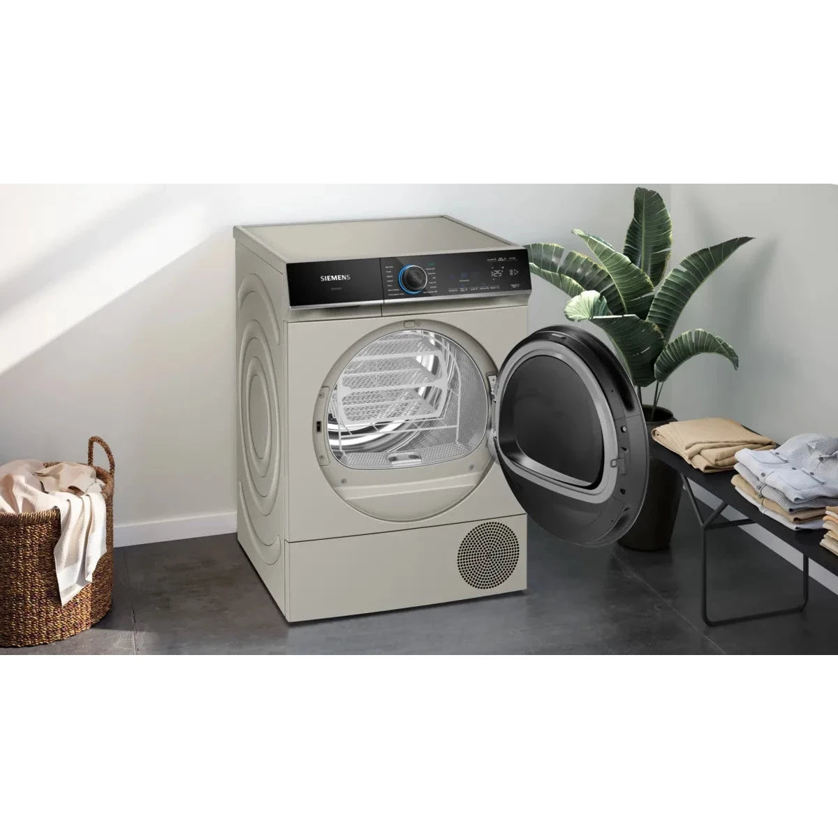 Siemens iQ700 Heat Pump Tumble Dryer 9KG, Wi-Fi, Silver Inox, WQ45B2BXGC